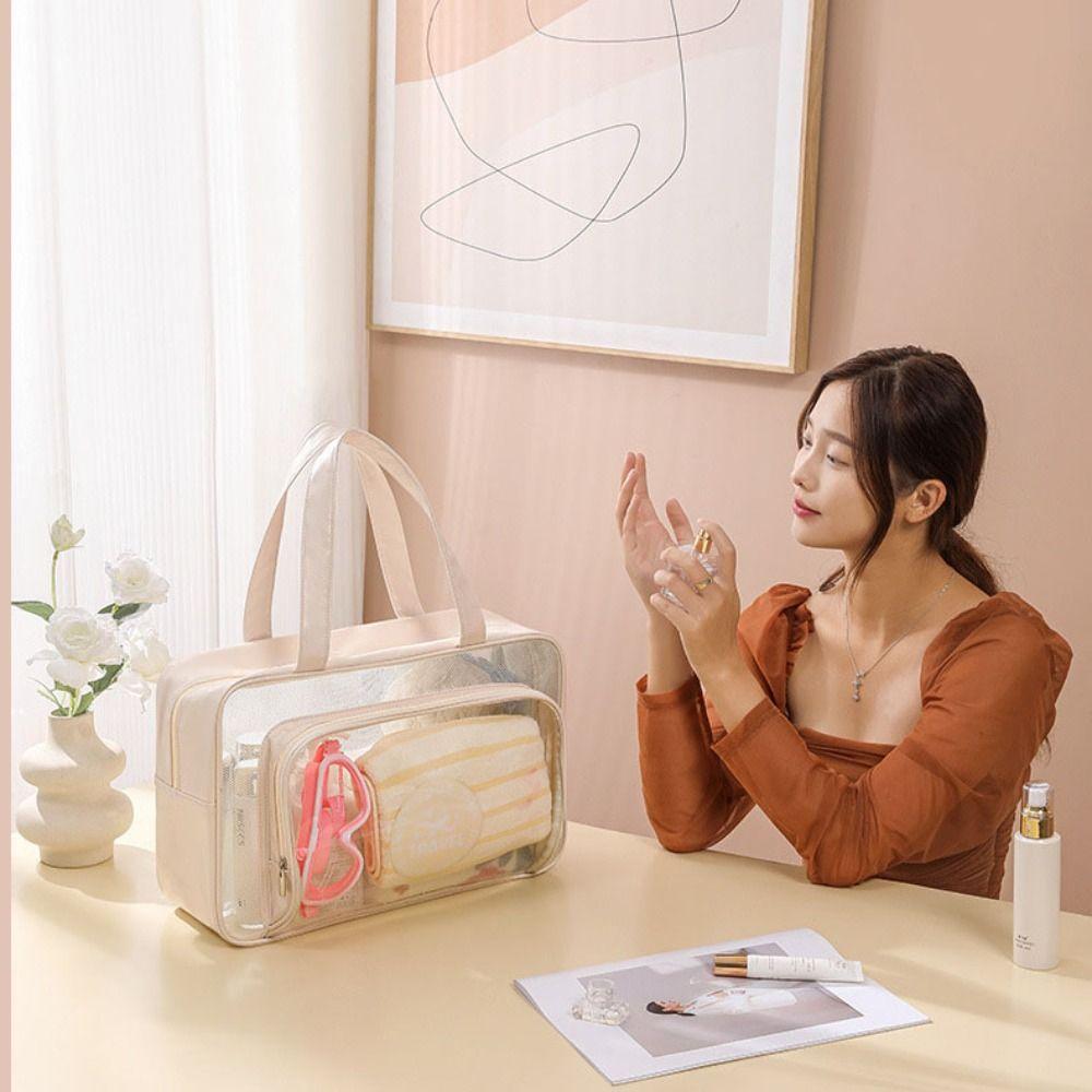 Large Capacity Makeup Bag PVC Swimming Bag Fashion Toiletry Bags Beach Accessories