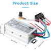 PWM DC Motor Speed Controller, DC 9V-60V & 10A Rated Brush Motor Stepless Speed Controller with Forward-Brake-Reverse Switch & Ajustable