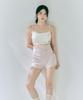 Foriz [Daisy Warm-Up Pants_Milky Pink] Multi-Strap Ribbed Cover-Up Shorts