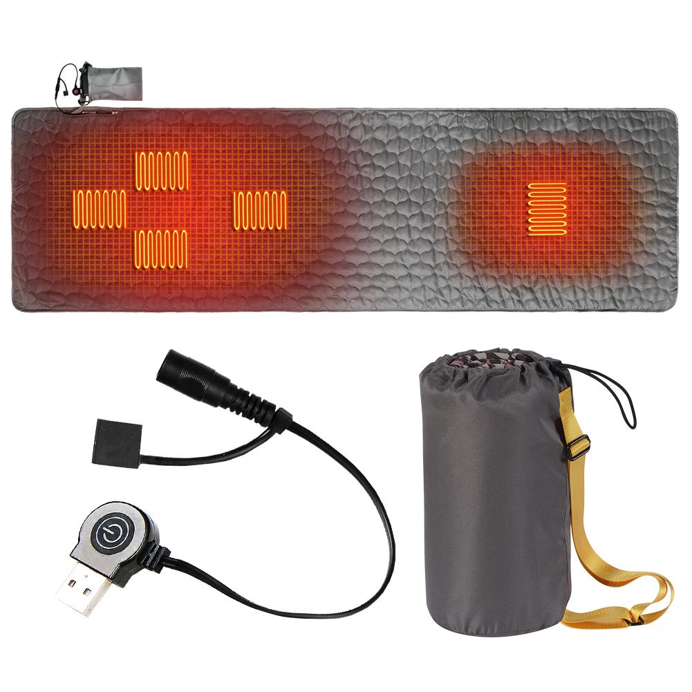 USB Heating Sleeping Mat 7 Zones Heated Mattress Adjustable Temperature Electric Heating Pad for Outdoor Camping Tent Mat