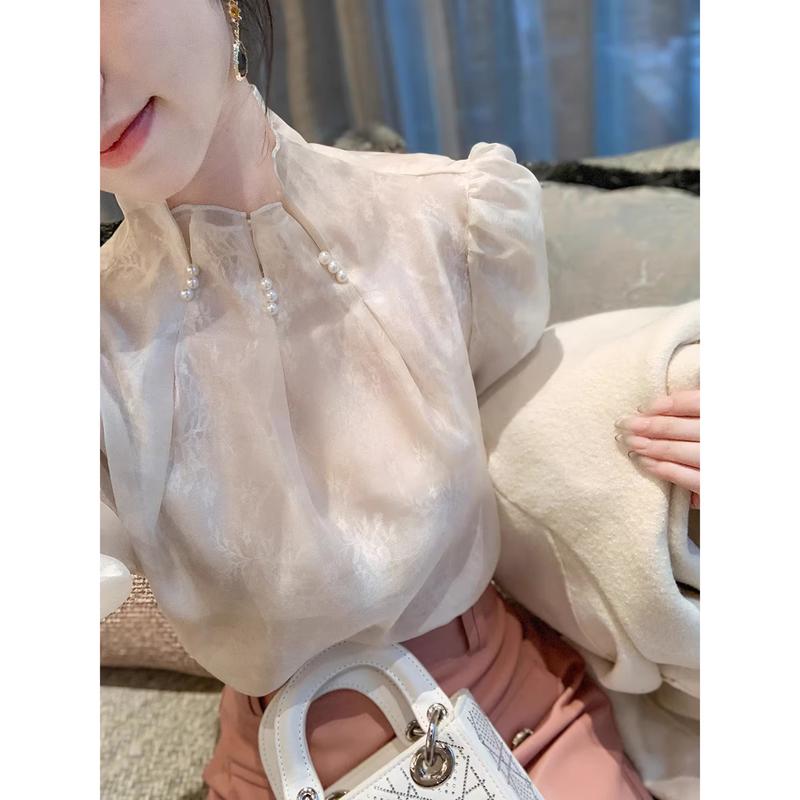 

Women s Elegant French Style Blouse M