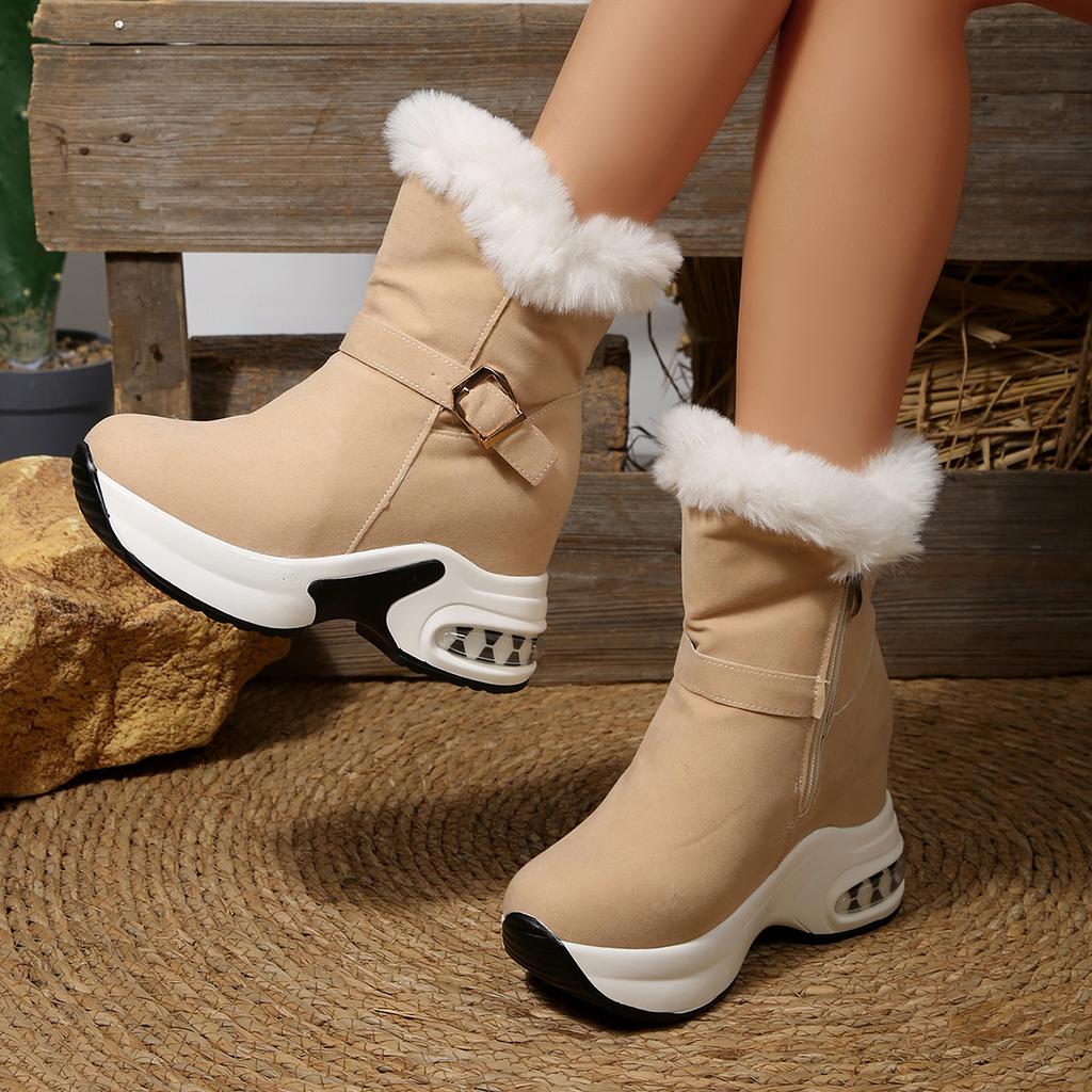 Fashion Winter Women Snow Boots Warm Platform Sneakers Fashion Retro Comfortable Ankle Boots Female Outdoor Thickened Fluff Shoes Ladies
