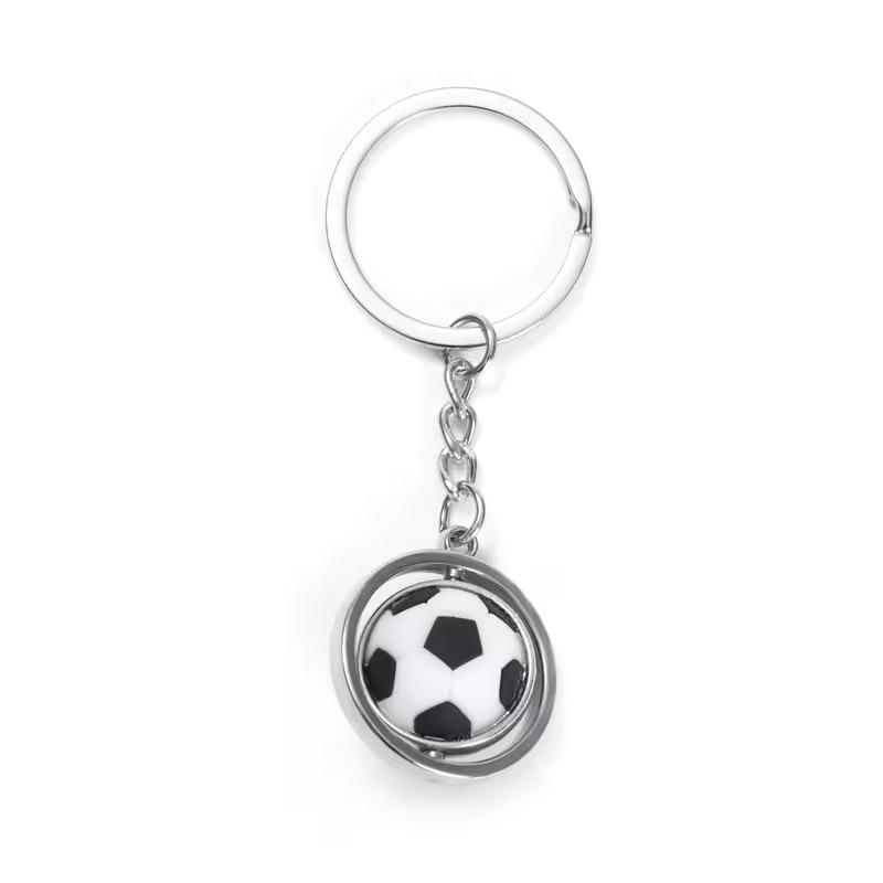 Rotating Sports Ball Keychain: Basketball, Football, Rugby, Baseball Pendant for Enthusiasts