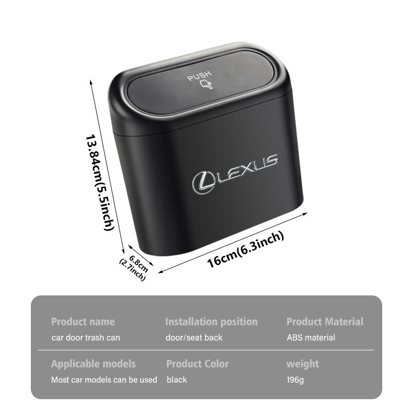 ctkzum1 For Lexus Portable Hanging Car Trash Can Wastebasket Trash Bin with Lid Storage Bin UX250h RX450h CT200h RX400h NX LX GC RX UX