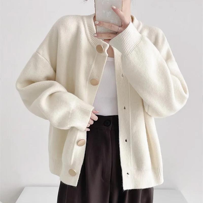 Sweaters Coat Cardigan for Women Autumn Winter Large Size Vintage Loose Long Sleeve Knit Cardigan  Sweaters Jacket