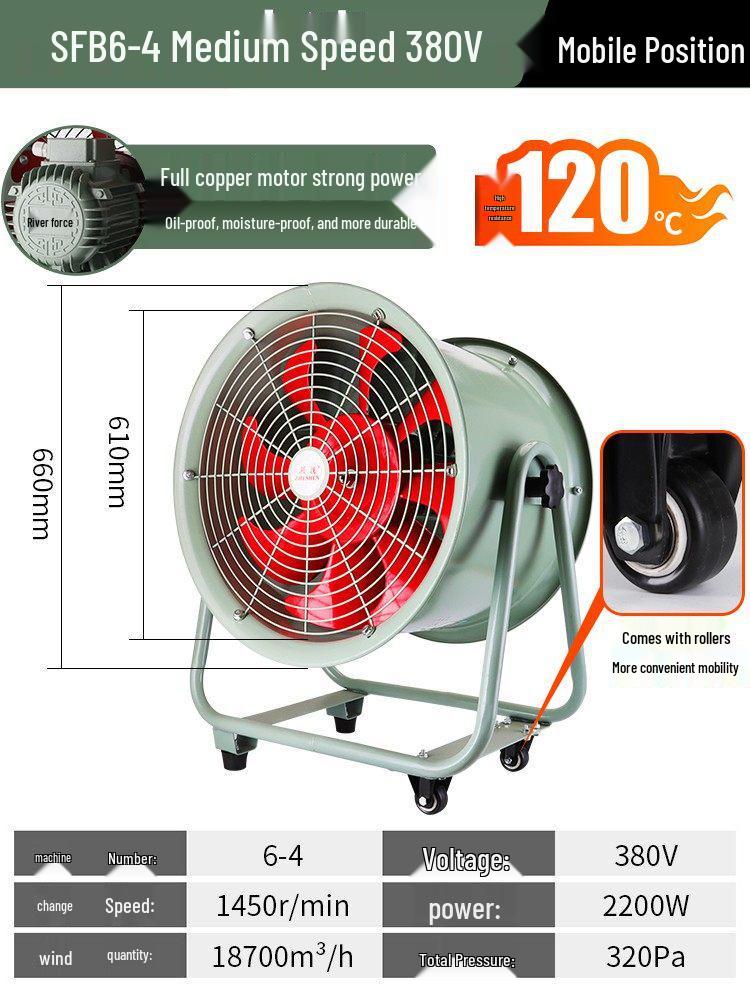 220V Portable Industrial Axial Ventilator: Confined Space Exhaust and Household Blower