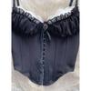 French Sweet Underwear Spaghetti-Strap Slip Women's Stylish Contrast Color Lace Lace Corset Sexy Tops Outerwear Tide