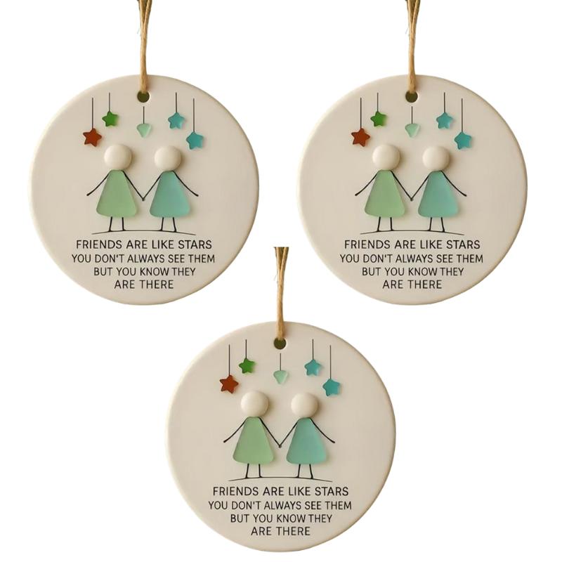 Christmas Heart-Shaped Friendship Ornament 3D Acrylic Handmade Craft Xmas Tree Hanging Ornaments Timeless Keepsake Gift 2026