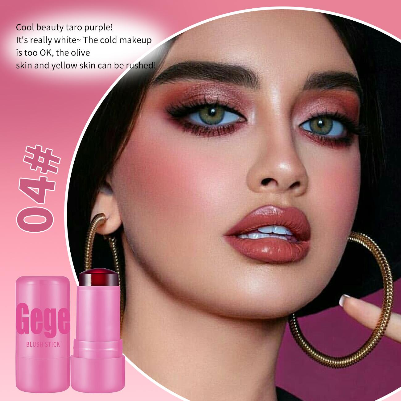 

Gege Bear Jelly Blush Stick, 2 в 1 Lip Cheek Tint, водостойкие румяна для губ и щек с длительным сроком действия