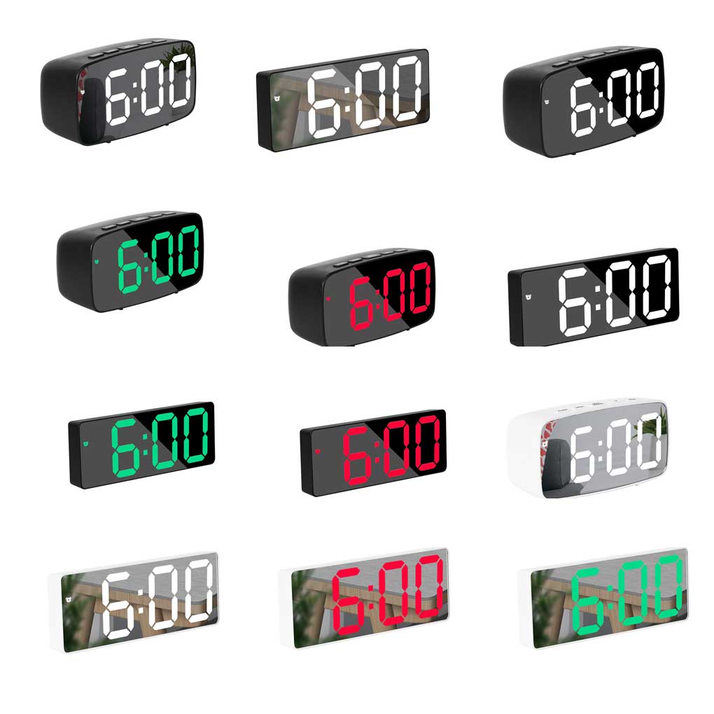 Alarm Clock Digital Electronic Bedroom Bedside Temperature Display Thermometer Snooze Portable Desktop Date Calendar Household