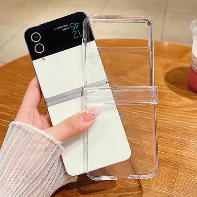 Przezroczyste etui na telefon dla Samsung Galaxy Z Flip 6 5 4 3 5G Wstrząsoodporne Składane Przezroczyste Twarde Etui dla Samsung Z Flip5 Flip4 Flip3
