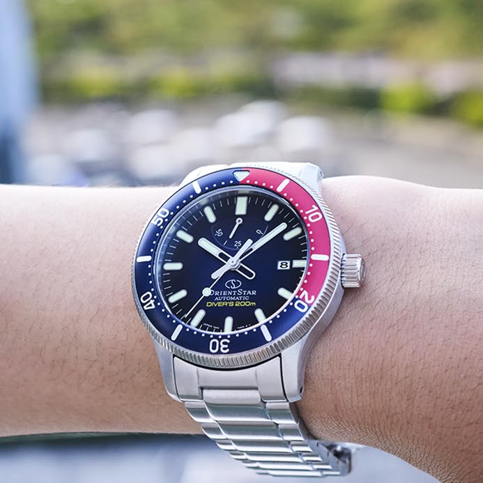 Orient Star RK-AU0306L Men's Automatic Watch, 200m Diver, with Silicone Strap, 200m Water Resistance for Air Diving, Navy Blue