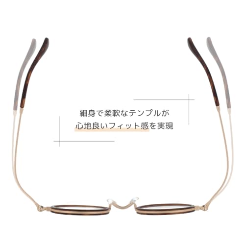 SHIORI Shiori Reading Glasses for Women, Stylish Thin Round Glasses, Blue Light Blocking, UV Protection, Case Included, Brown Demi-Matte, SI-11-2+2.00