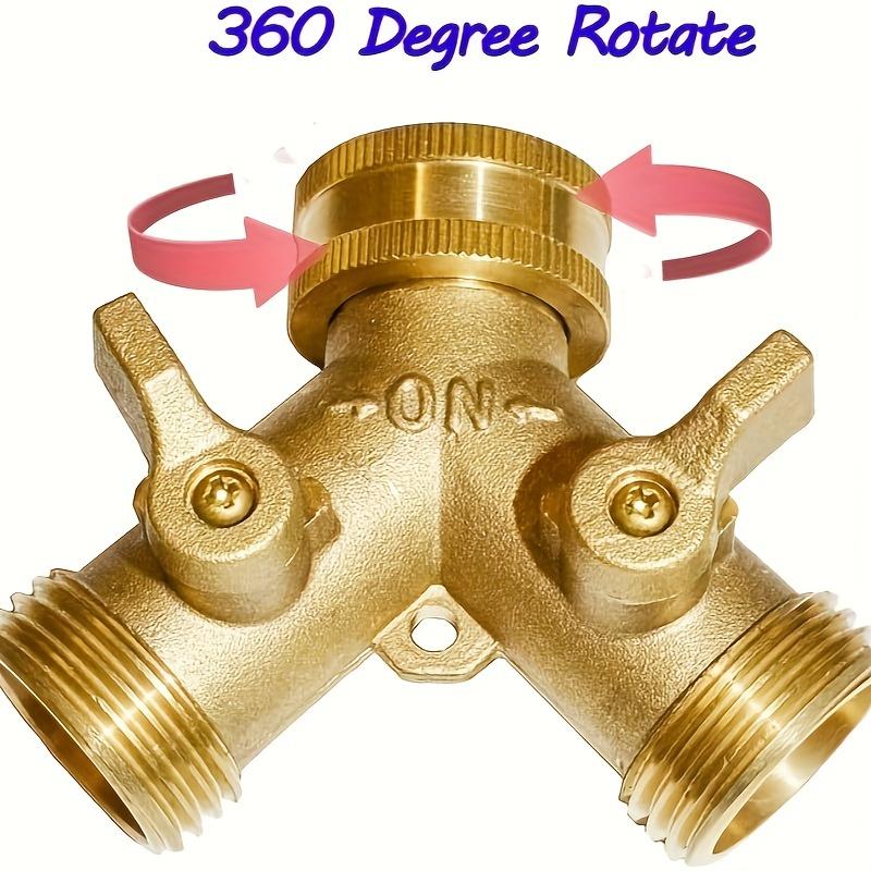 1pc, Garden Hose Y Valve Hose Splitter Brass Hose Splitter With Solid Brass Handle Brass Y Valve 
