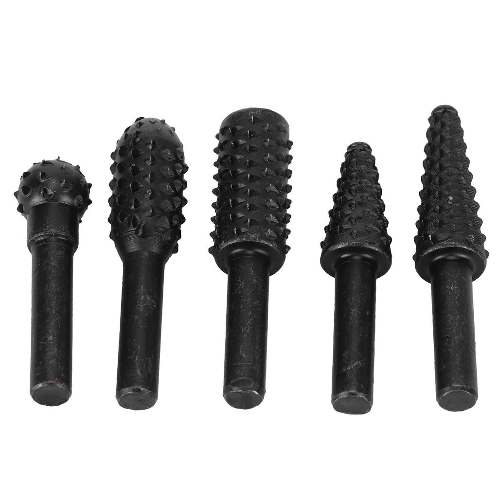 5PCS Wood Carving File Set Specialized Woodworking Contoured Rotary Relief Grinding Heads Rotary File Tools Wood Carving Files