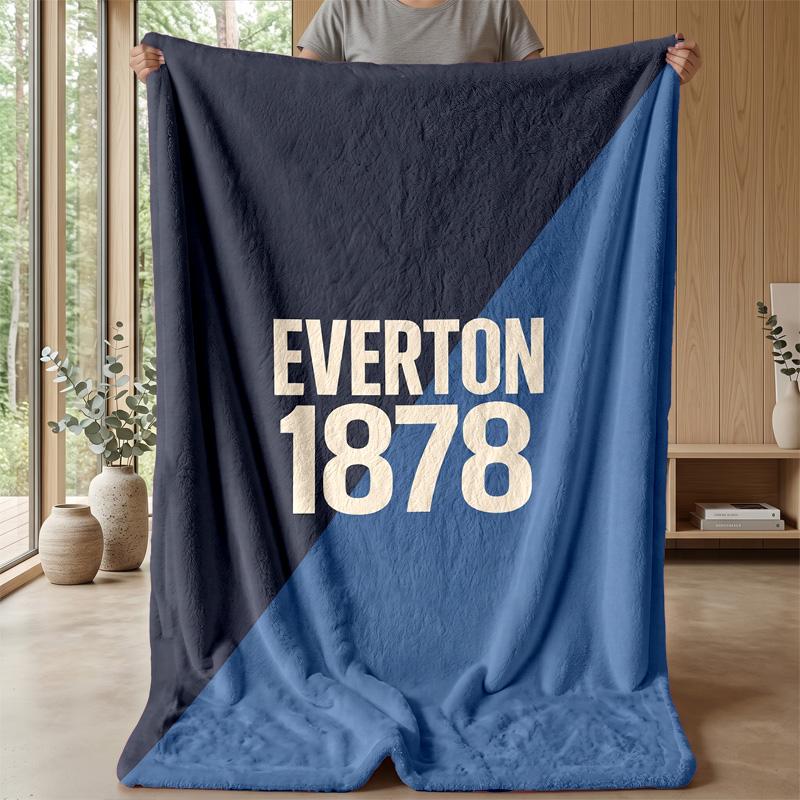 Coperta in Flanella con Stampa Calcio Everton, Morbida Calda Leggera Coperta da Divano Letto Campeggio