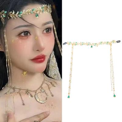 Ancient Tassels Headband Headdress Unique Tassels Headband with Rhinestones for Brides Festivals and Fashion Events