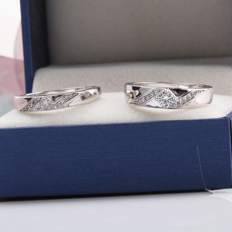Buyee CopperCouples Ring White Zircon Ring Finge for Women Men Classic Fashion Wedding Fine Jewelry Circle Gift