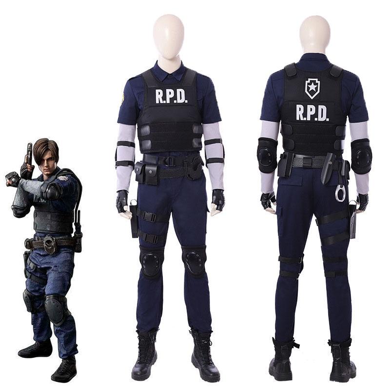 Resident 2 Evil Remake Biohazard Re2 Leon Scott Kennedy Cosplay Costume Police