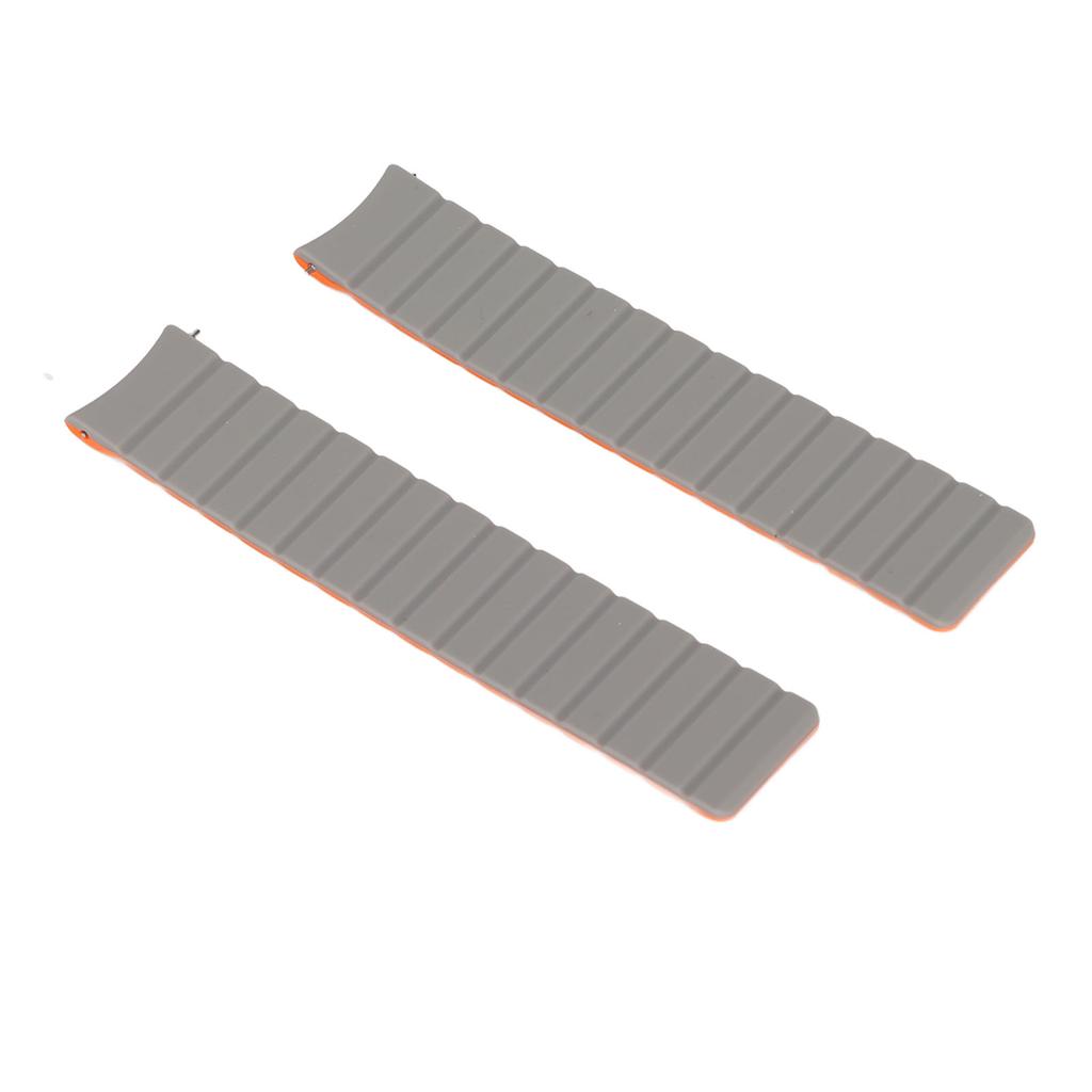 2Pcs Watch Strap Silicone Universal Magnetic Watches Band for Amazfit GTR 3 3 Pro 22mm Grey Orange