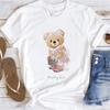 Cute Little Bear Print TShirt Summer Trend White Short Sleeve Neck Casual Sports Aesthetic Clothes Womens Graphic T Shirts