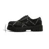 Summer Niche Destruction Wind Derby Shoes Hairstylist Casual Leather Shoes Platform Big Head Canvas Shoes Beggar Shoes