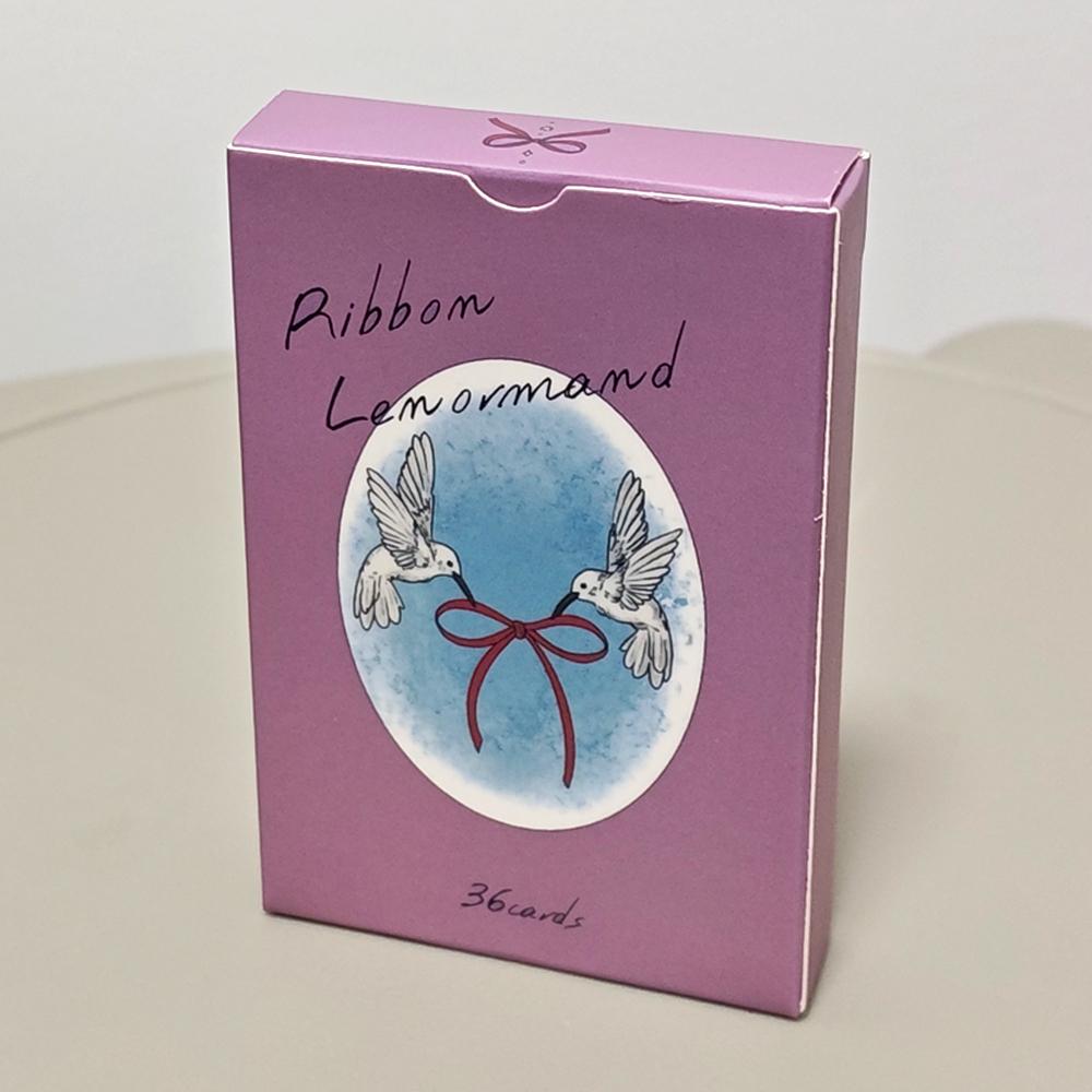 Karty Lenormand Stuha 36 ks Lenormandové karty 9*6cm V štýlovom matnom ružovo-fialovom prevedení s matným povrchom
