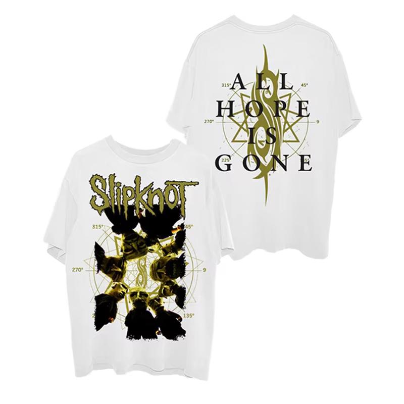 Photo SLIPKNOT T-shirt de groupe style Gothique Coton T-shirt Graphique Hommes Femmes Été Streetwear Surdimensionné Harajuku Hip-Hop Décontracté Manches Courtes Unisexe