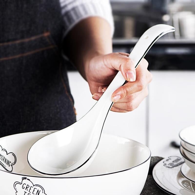 Zhao Ran Ceramic Large Soup Spoon