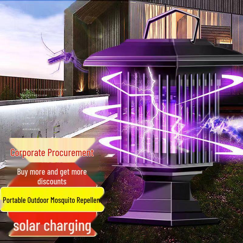 Uccisore e Repellente per Zanzare Solare a LED da Esterno: Lampada da Giardino Impermeabile