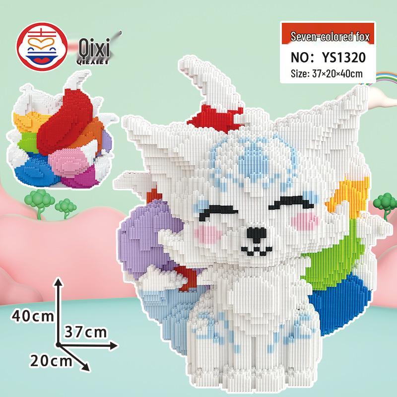 Seria Vulpea cu Nouă Cozi Ursuleț din Cărămizi Jucărie Puzzle Educativă pentru Băieți și Fete