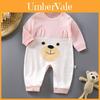 Baby Cotton Long Sleeve Romper With Bear Pattern For Newborns And Infants