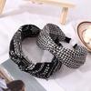 Lattice Non Slip For Girls Flower Knot Headband Korean Head Wrap Women Hair Hoop Grid Hairbands