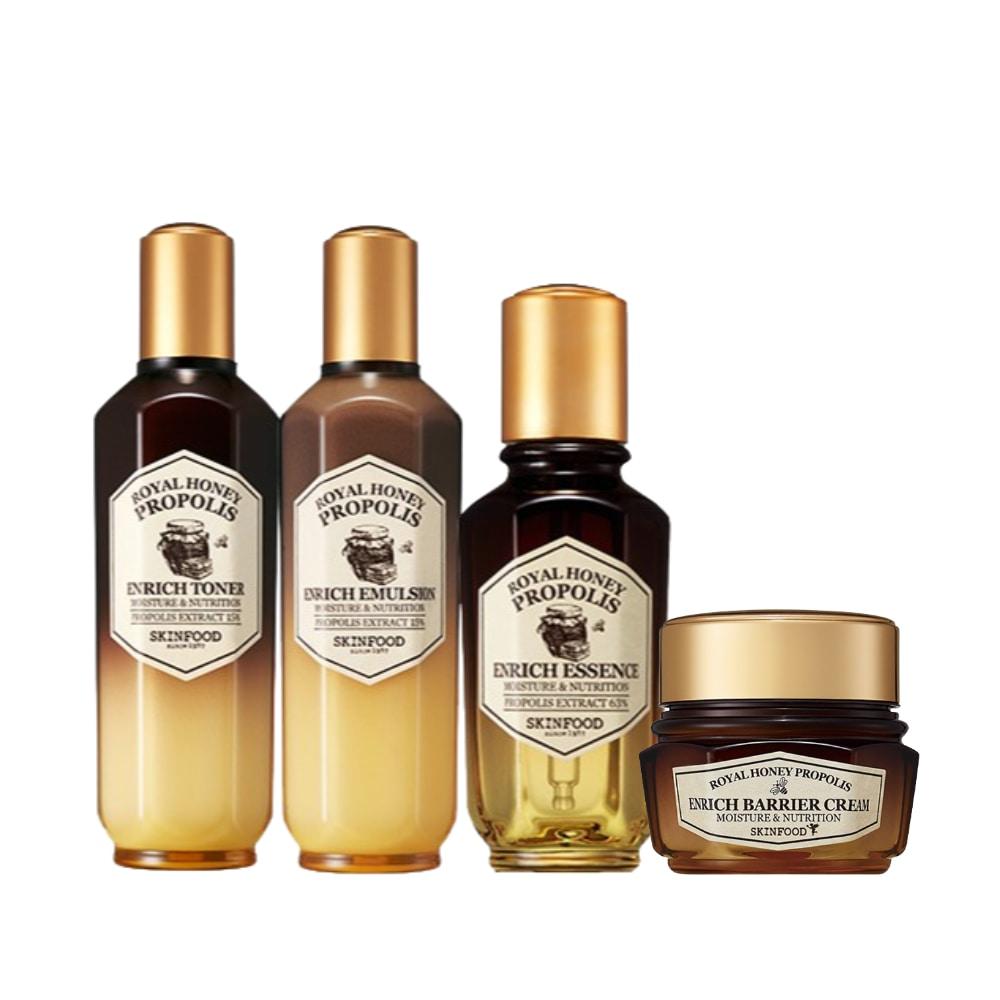 

Skinfood 4 types of royal honey propolis (toner + emulsion + essence + cream)