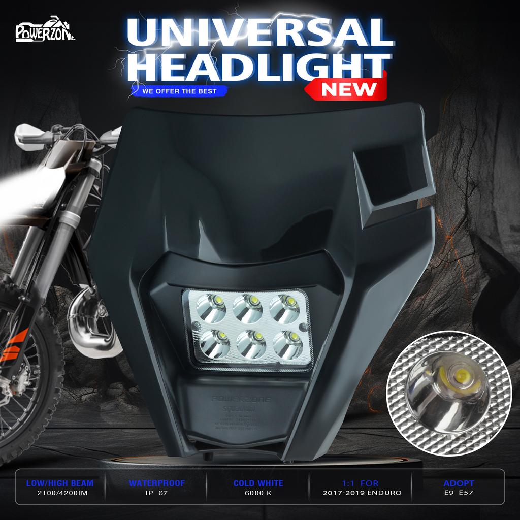 Powerzone Motorcycle LED Headlight For KTM EXC SXF XCW MX 2014-2023 Head Light Supermoto Fairing Dirt Bike Enduro Motocross
