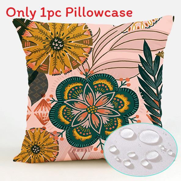 Polyester Waterproof Pillow Cover With Floral Pattern For Living Room Decor