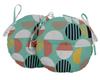 Vargottam Indoor Outdoor Round Bistro Chair Cushions Block Print 15-Inch Bistro Chair Pads Waterproof Seat Chair Cushion For Home