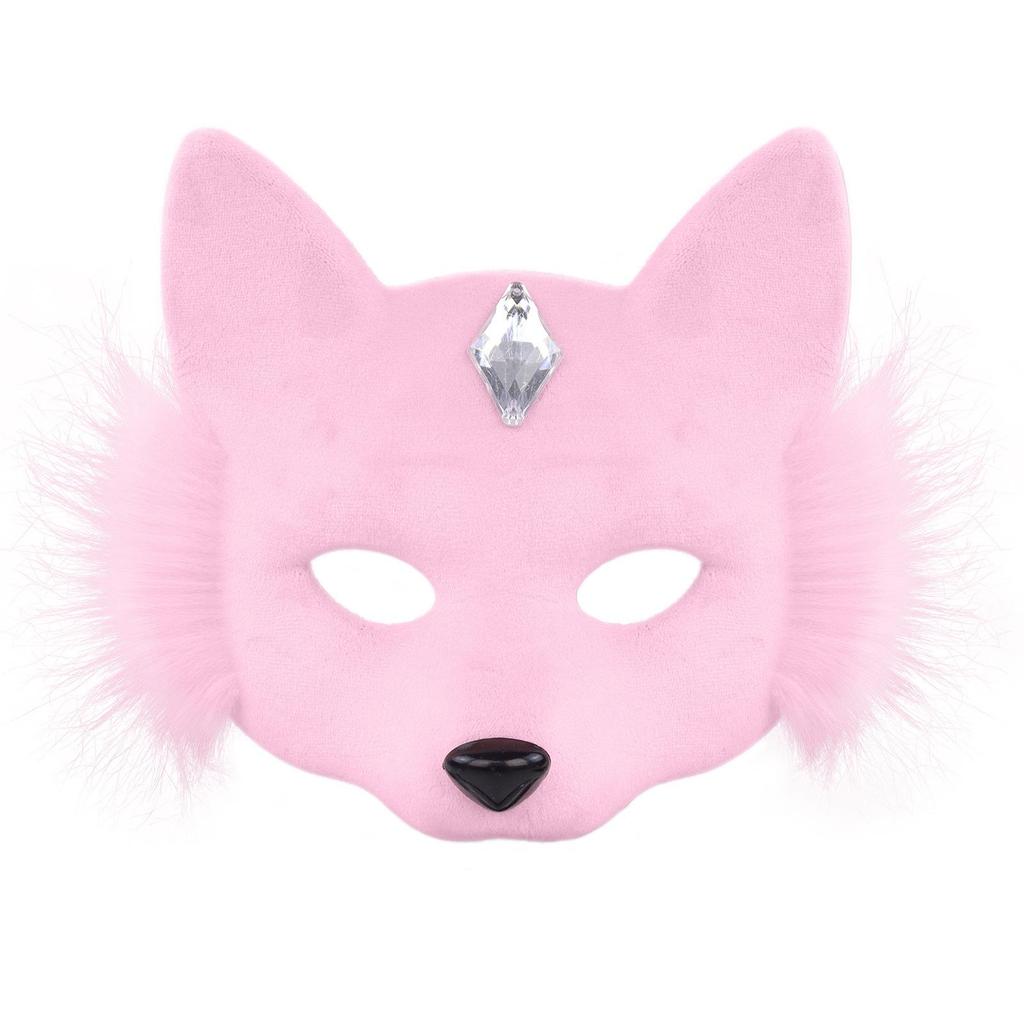 Halloween Fox Masquerade Half Face Mask - Party Cosplay Prop