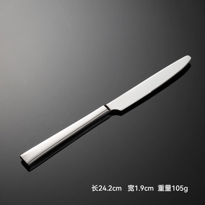 Forged 304 stainless steel square handle oblique western tableware knife and fork spoon hotel heavy main meal knife and fork