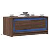 Coffee Table with LED, Brown Oak, Wood-based Material