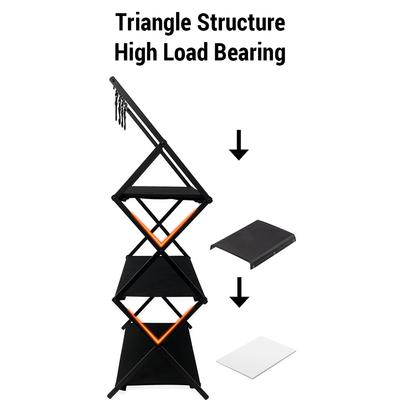 Outdoor Camping 3 Tier Aluminum Alloy Multifunctional Storage Rack Oxford Cloth Panel Picnic Rack