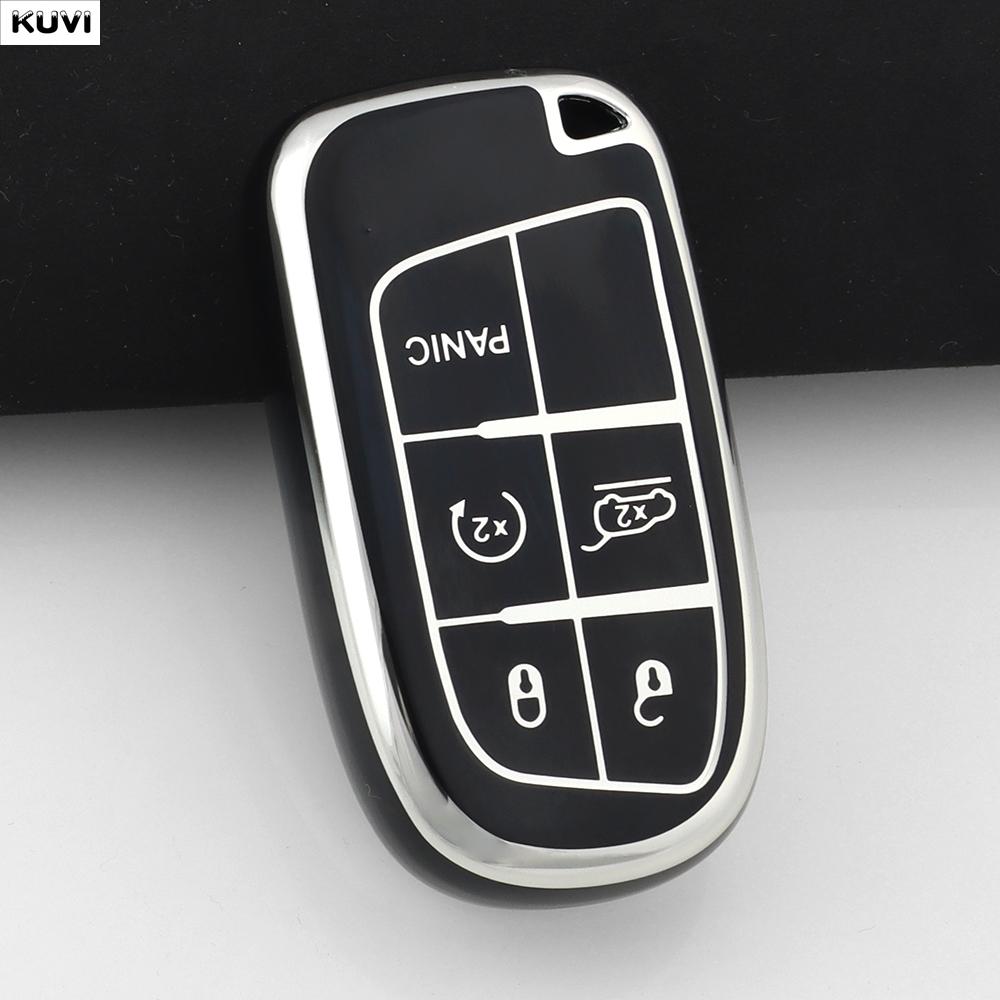 Fashion Tpu Car Key Case Cover For Jeep Renegade Frand Cherokee Dodge Journey Charger Chrysler 200 300 300 5 Buttons Protector
