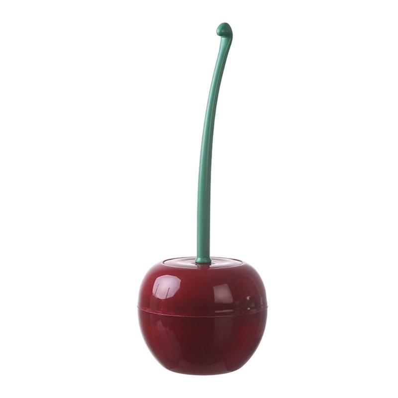 Toilet Bowl Brush Cherries Shape Ergonomic Design Safe Material Effective Cleaning