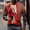 Summer Round Neck 3D Tiger Pattern Print Top Fashionable Casual Short Sleeved Men's T-shirts