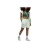 Jordan Brooklyn Fleece Logo Print Drawstring Mid-Rise Casual Shorts Women Shorts Light-Green FN5784-394