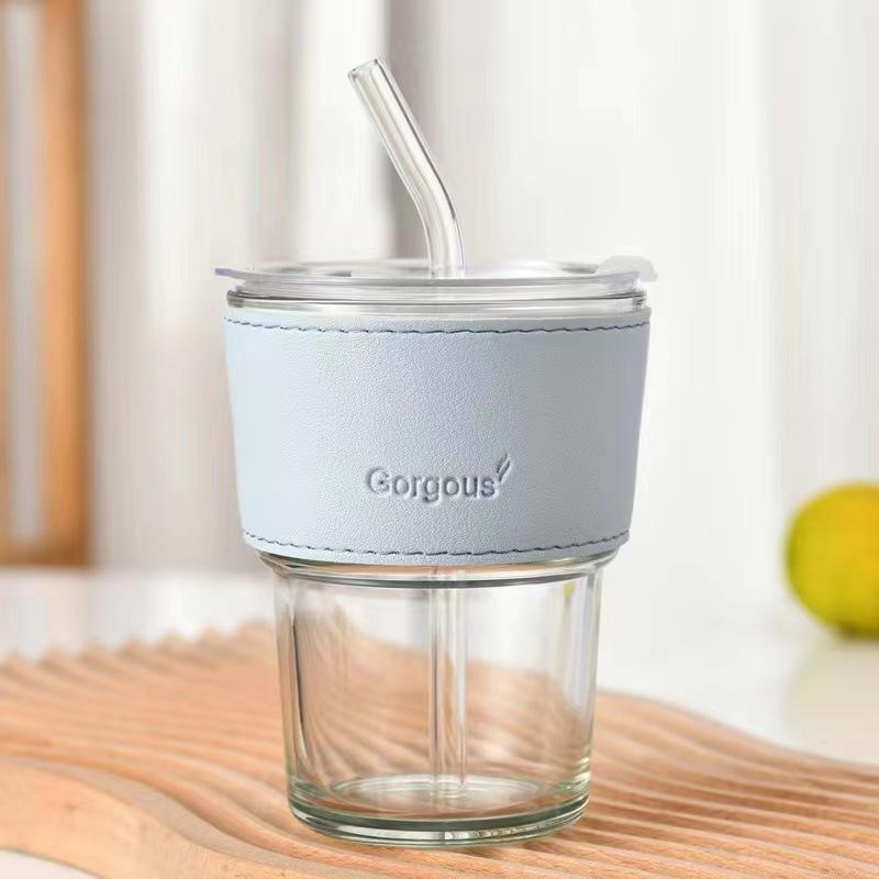 Bamboo Glass Cup: Versatile & High-Value Double-Walled Cup with Straw for Water, Coffee, & More - Premium Souvenir