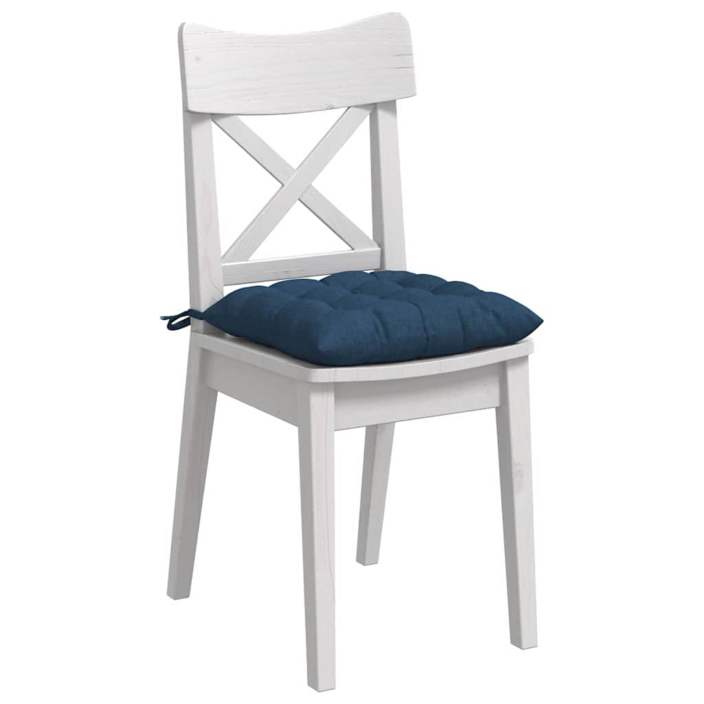 Seat Cushions 4 pcs Blue 40 x 40 x 6 cm Fabric