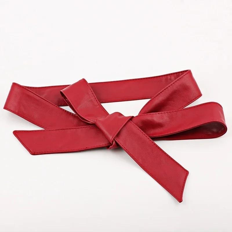 New Summer Fashion PU Leather Belt Soft Dress Belts Wide Corset Strap Female Clothes Decoration Accessories Supplies Solid Color