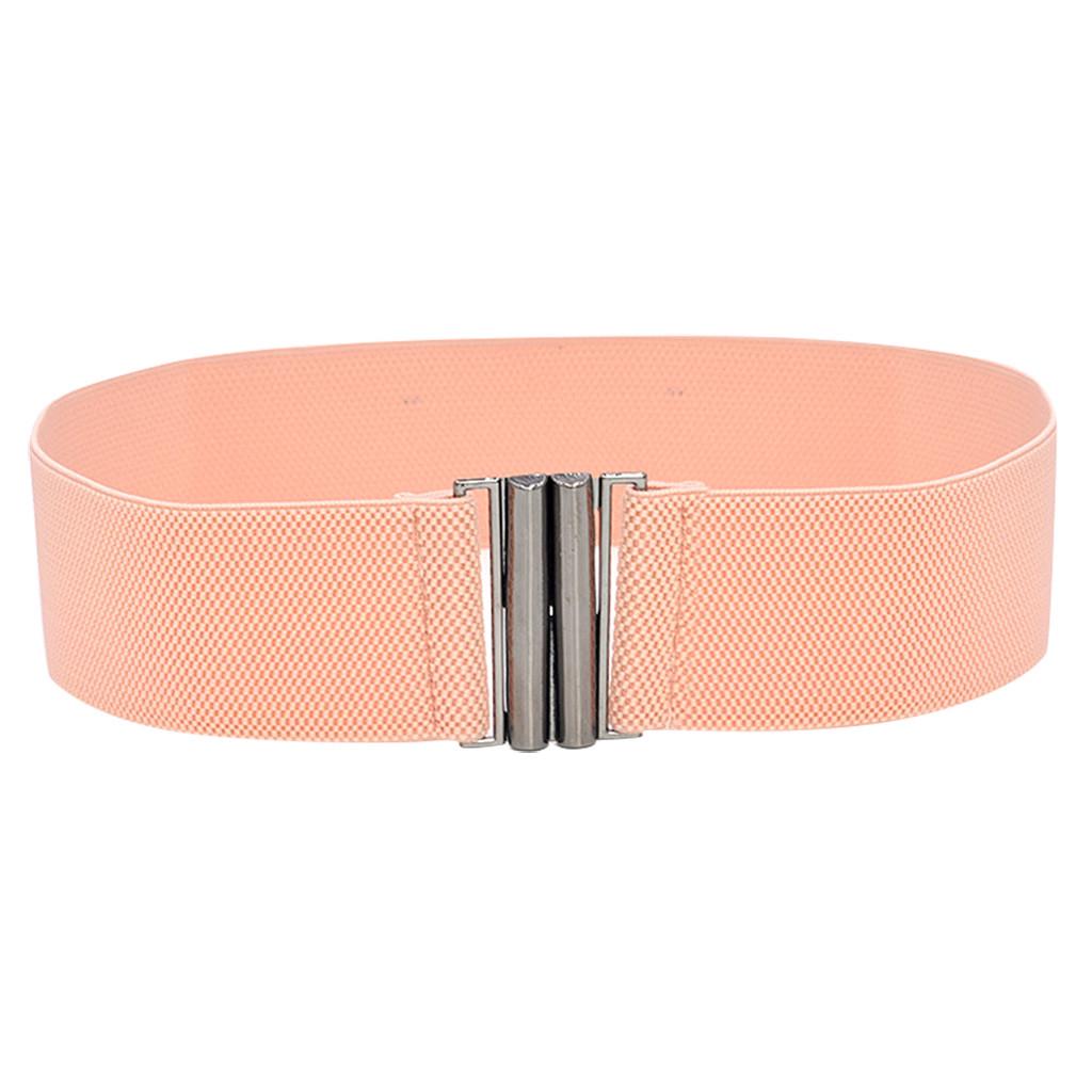 Fashion Lady Wide Belts Women Wide Elastic Belt Buckle Waist Dress Stretch
