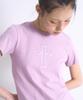 EPISODE UNTITLED Lace Applique Logo Crop Top Lavender